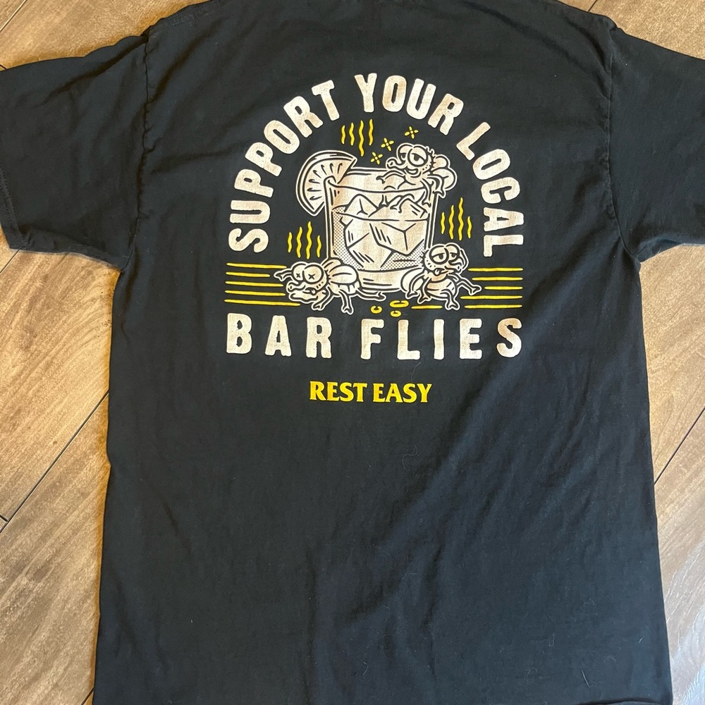 Support Your Local Bar Flies Black Tee